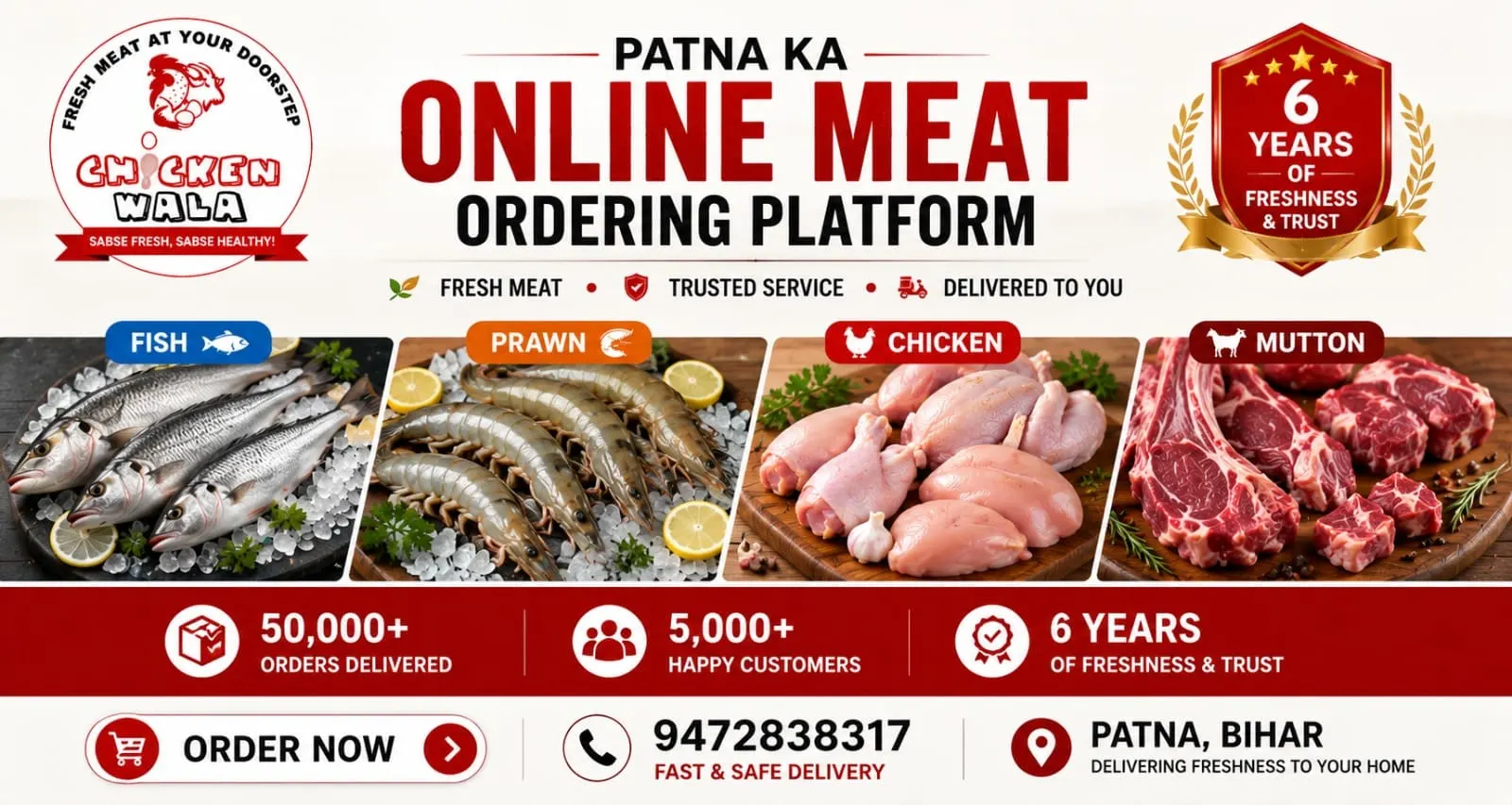 Fresh meat delivery in Patna | chickenwala patna